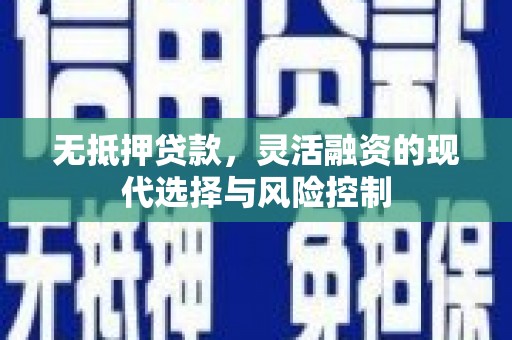 永城无抵押贷款，灵活融资的现代选择与风险控制