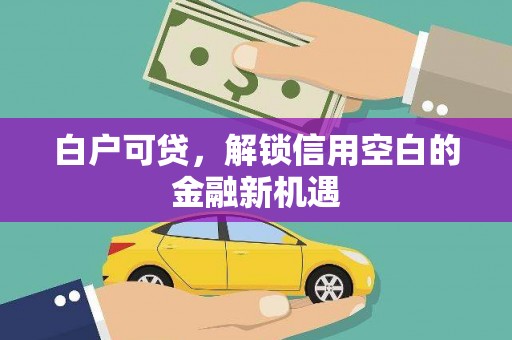 永城白户可贷，解锁信用空白的金融新机遇