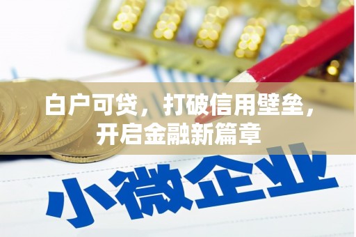 永城白户可贷，打破信用壁垒，开启金融新篇章