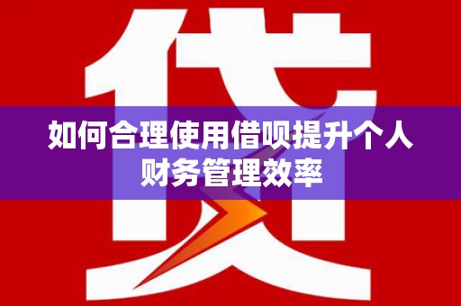 永城如何合理使用借呗提升个人财务管理效率