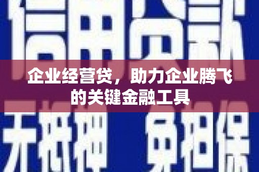 永城企业经营贷，助力企业腾飞的关键金融工具