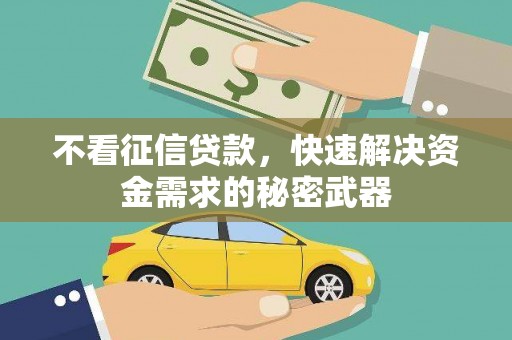 永城不看征信贷款，快速解决资金需求的秘密武器