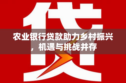 永城农业银行贷款助力乡村振兴，机遇与挑战并存